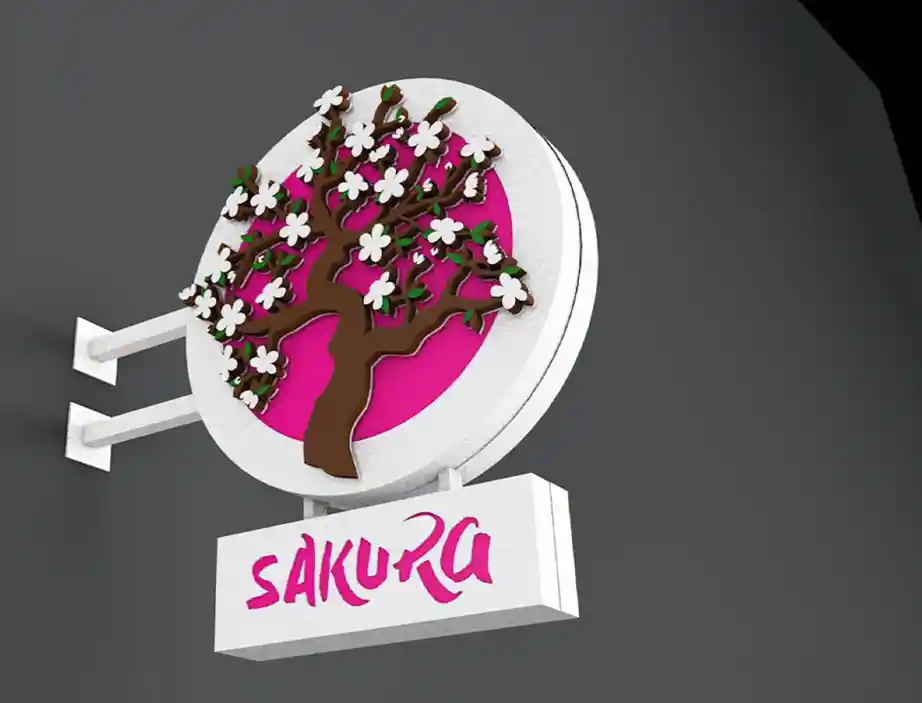 render rotulo sakura
