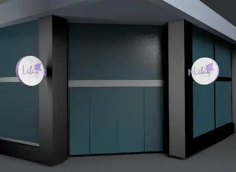 rotulo lilas floristas render